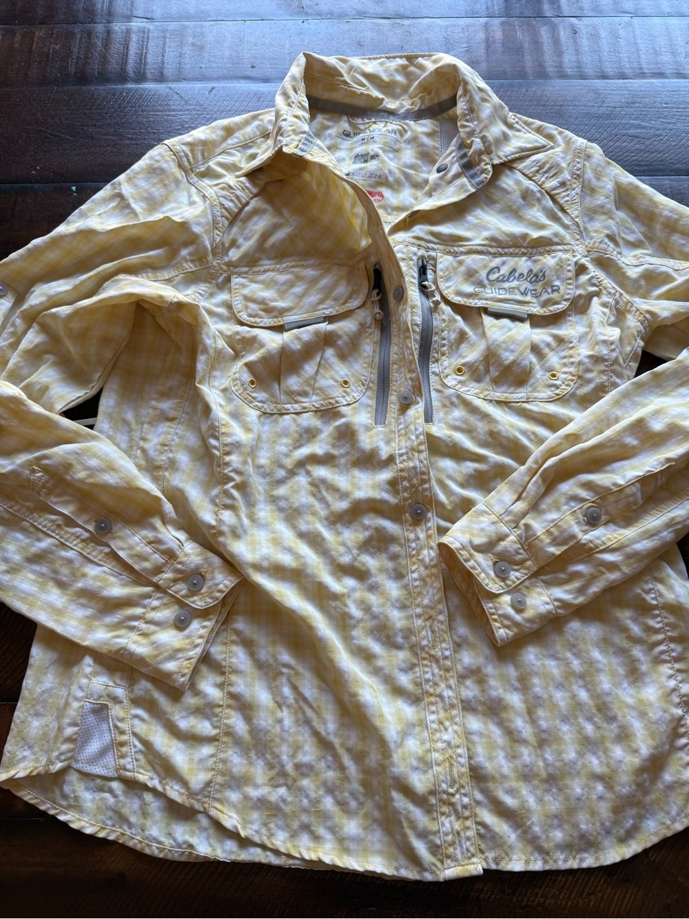 Cabela's Men’s Yellow Plaid Long-Sleeve Shirt GUIDEWEAR